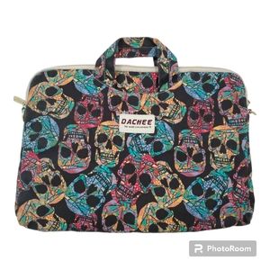 DACHEE Gothic Skull Pattern Waterproof Laptop Shoulder Messenger Bag Case Sleeve